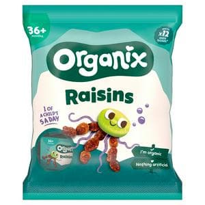 Organix Mini Organic Raisin Snack Boxes Toddler Snacks Multipack 12 months+ 12x14g