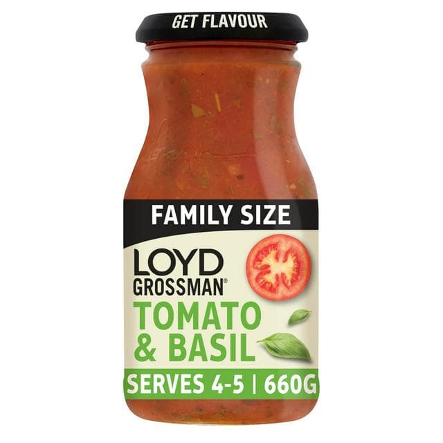 Loyd Grossman Tomato & Basil Pasta Sauce 660g - gallery image 1