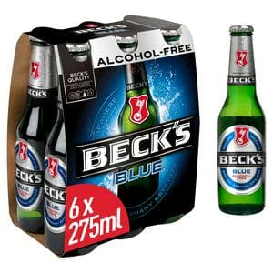 Beck's Blue 0.0% Alcohol Free Beer Bottles x6 275ml