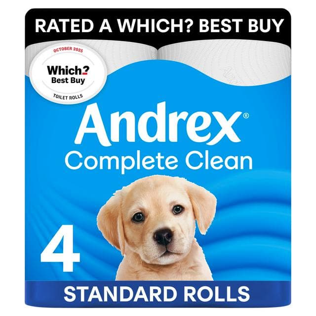 Andrex Complete Clean Toilet Rolls x4 - gallery image 1