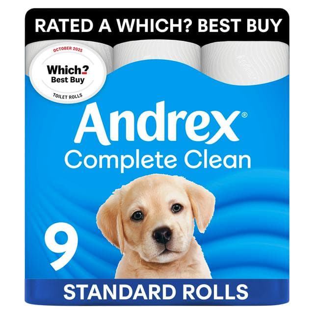 Andrex Complete Clean Toilet Rolls x9 - gallery image 1