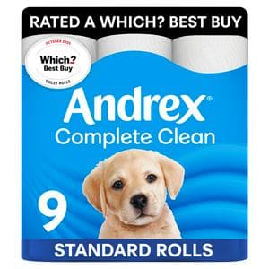 Andrex Complete Clean Toilet Rolls x9