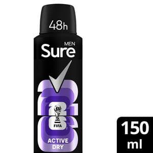 Sure 48hr Men Active Dry Antiperspirant Deodorant Aerosol 150ml