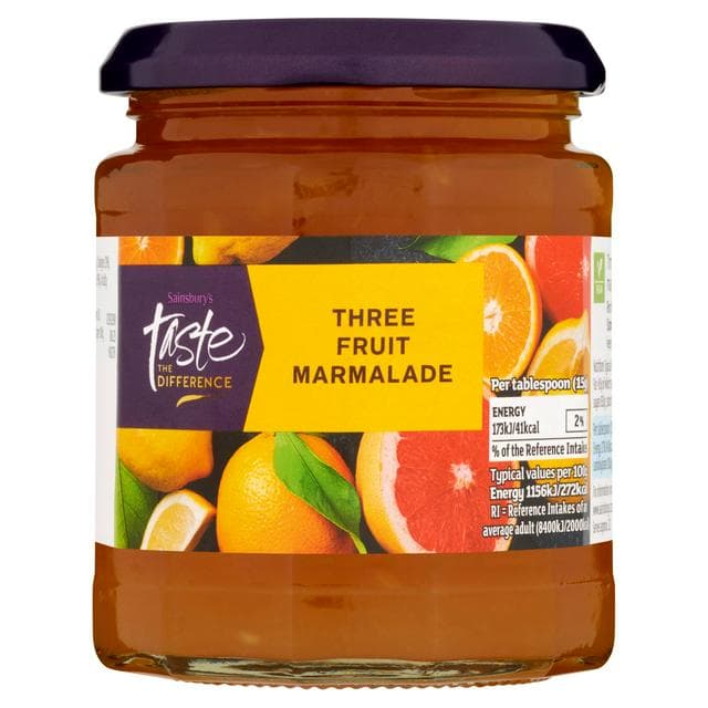 Sainsbury's Fresh Fruit Three Fruits Marmalade, Taste the Difference 340g - gallery image 1