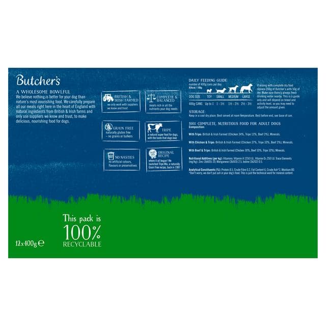 Butcher's Tripe Loaf Recipes Dog Food Tins 12x400g - gallery image 2