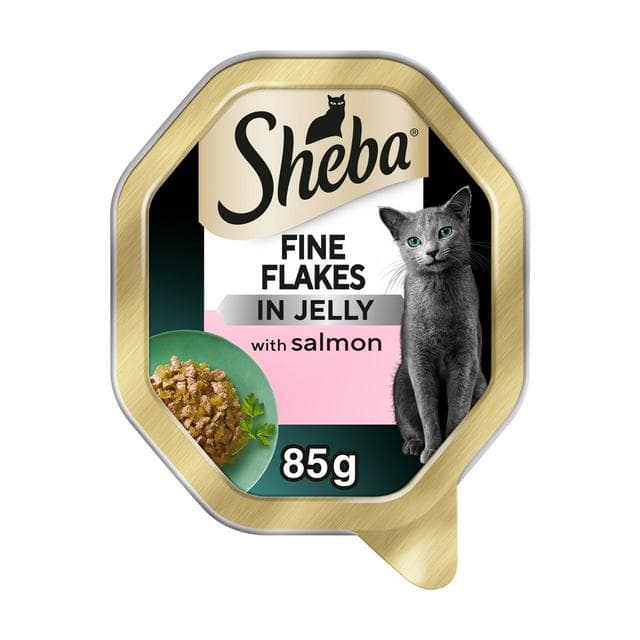Sheba Fine Flakes 85g Salmon in Jelly Wet Cat Food Tray - gallery image 1