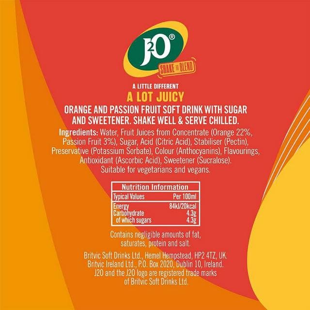 J2O Orange & Passion Fruit 4x275ml - gallery image 3