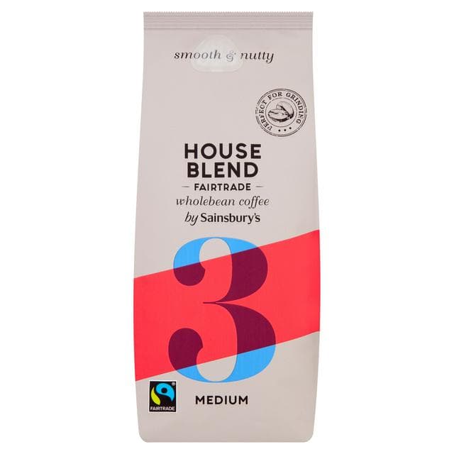 Sainsbury's Fairtrade House Blend Original Coffee Beans, Strength 3 227g - gallery image 1