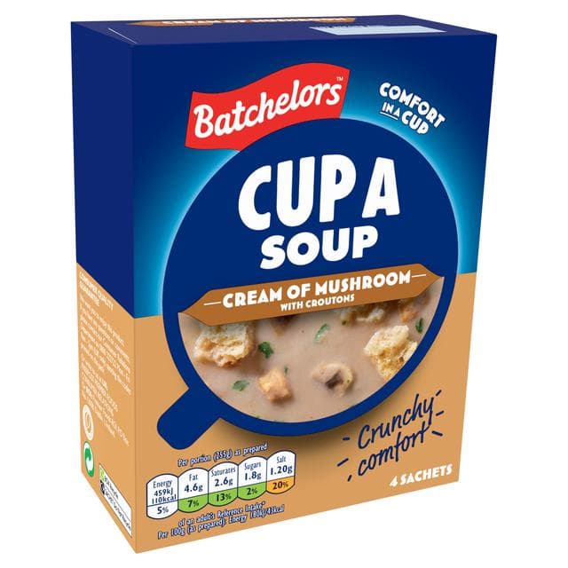 Batchelors Cup a Soup, Cream of Mushroom with Croutons x4 99g - gallery image 2