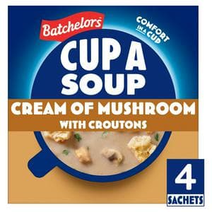 Batchelors Cup a Soup, Cream of Mushroom with Croutons x4 99g