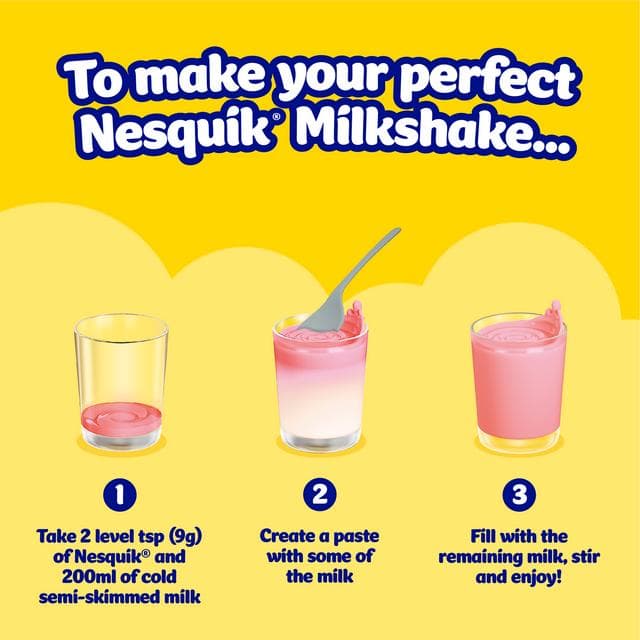 Nesquik Strawberry Flavoured Milkshake Powder 500g Tub - gallery image 3