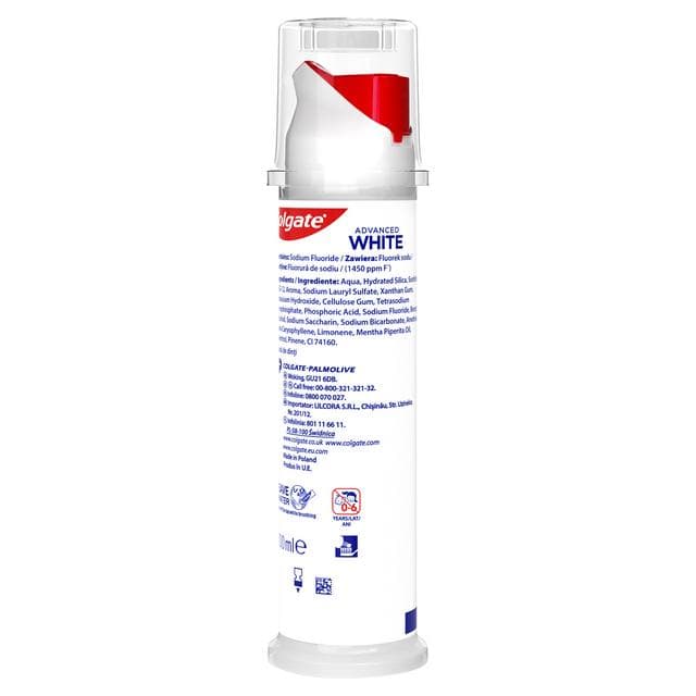 Colgate Advanced White Teeth Whitening Toothpaste Pump 100ml - gallery image 2