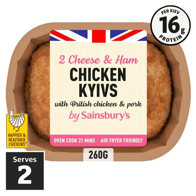 Sainsbury's Cheese & Ham Chicken Kyivs x2 260g - gallery image 1