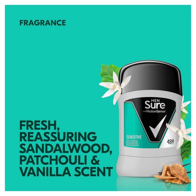 Sure Men Antiperspirant Stick Deodorant, Sensitive 50ml - gallery image 2