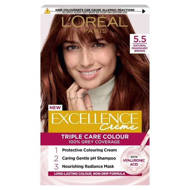 L'Oreal Paris Excellence Permanent Hair Dye Natural Mahogany Brown 5.5 - gallery image 1