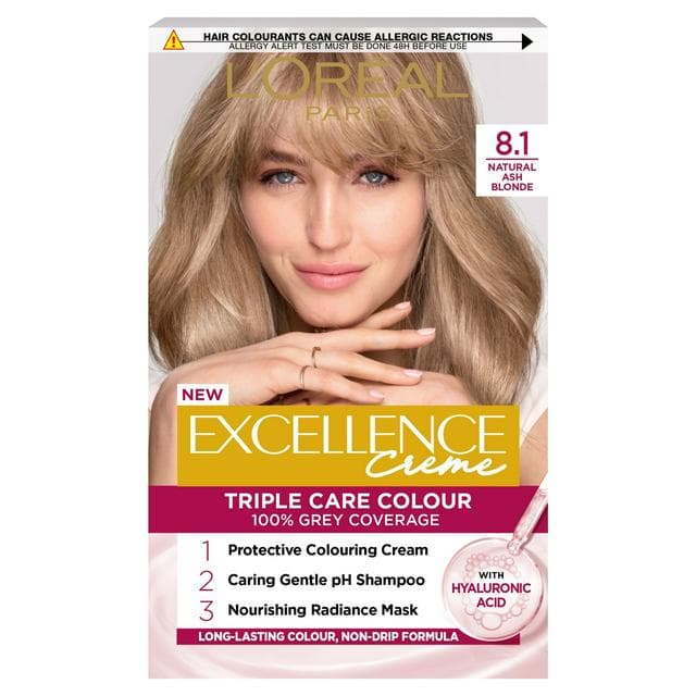 L'Oreal Paris Excellence Permanent Hair Dye Natural Ash Blonde 8.1 - gallery image 1