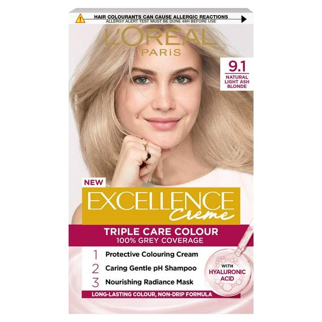 L'Oreal Paris Excellence Permanent Hair Dye Natural Light Ash Blonde 9.1 - gallery image 1