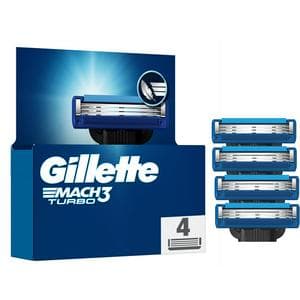 Gillette Mach3 Turbo Men's Razor Blades x4
