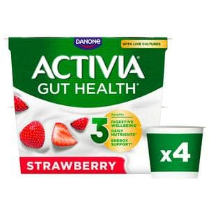 Activia Strawberry Gut Health Fruit Yoghurt Multipack 4 x 115g