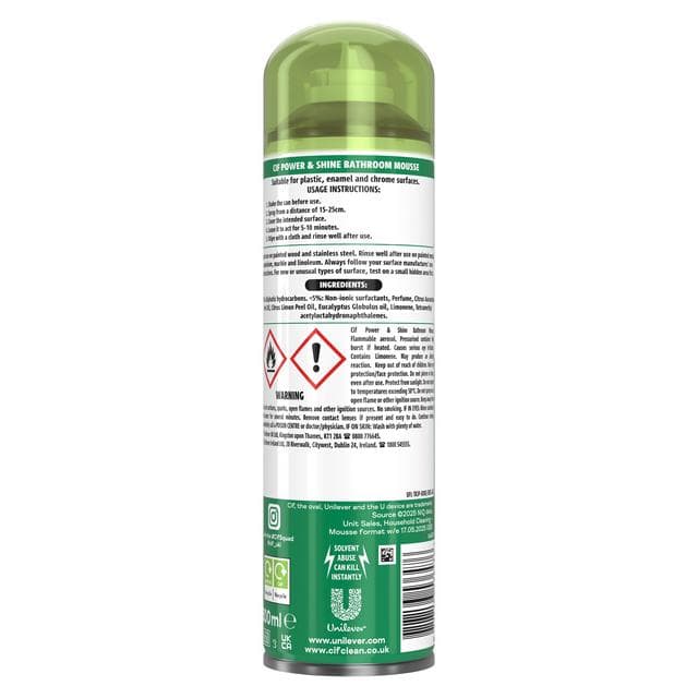 Cif Power & Shine Bathroom Cleaner Mousse Citrus 500ml - gallery image 6