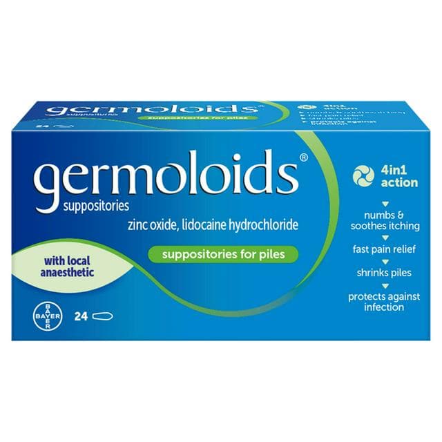 Germoloids Haemorrhoids Suppositories Pack x24 - gallery image 1