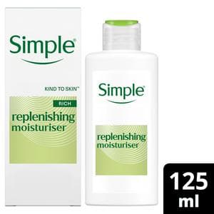 Simple Kind To Skin Replenishing Rich Face Moisturiser for Dry Skin 125ml