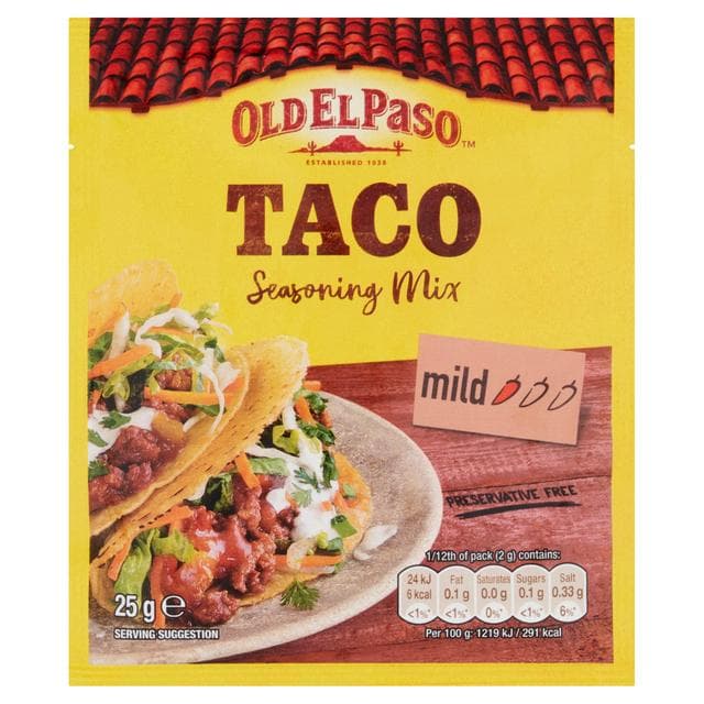 Old El Paso Mexican Taco Seasoning Mix Garlic & Paprika 25g - gallery image 1