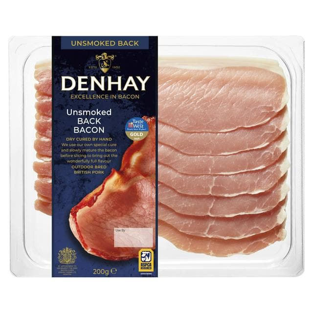 Denhay Dry Cured Unsmoked Back Bacon 200g - gallery image 1