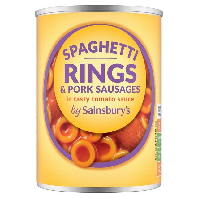 Sainsbury's Spaghetti Rings & Pork Sausages 400g - gallery image 1