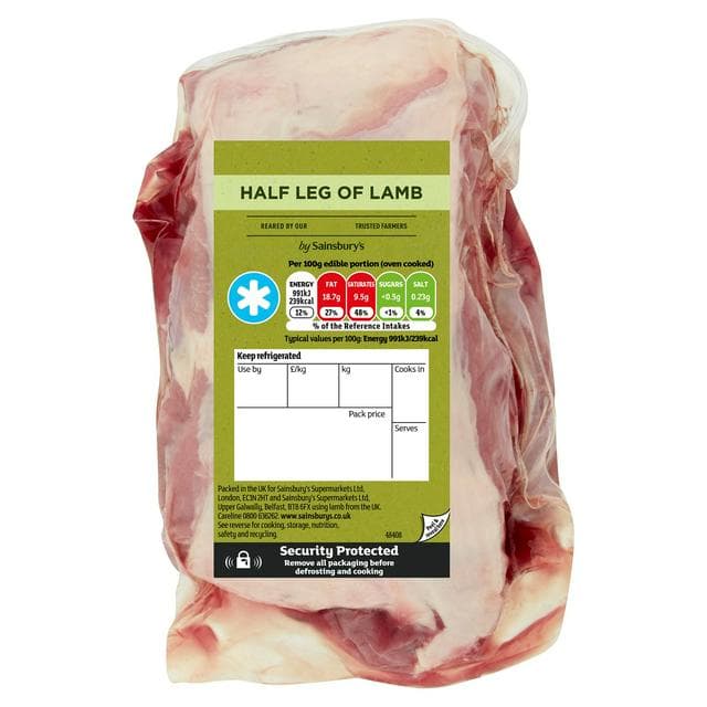 Sainsbury's British or New Zealand Half Leg Of Lamb (Approx. 925g) - gallery image 1