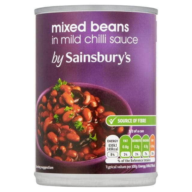 Sainsbury's Mixed Beans in Mild Chilli Sauce 395g - gallery image 1