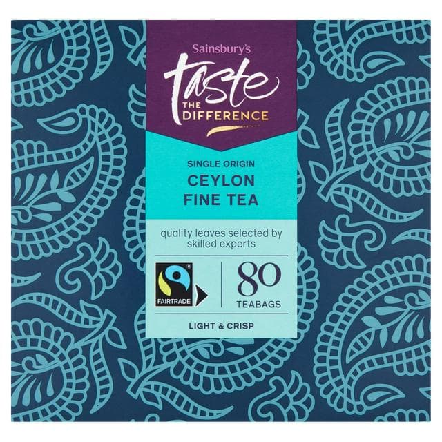Sainsbury's Ceylon Tea Bags, Taste the Difference x80 - gallery image 1