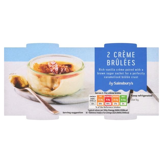 Sainsbury's Vanilla Crème Brûlée 2x90g - gallery image 1