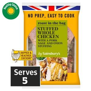 Sainsbury's 1.45kg Roast in the Bag Pork, Sage & Onion Stuffing Whole Chicken