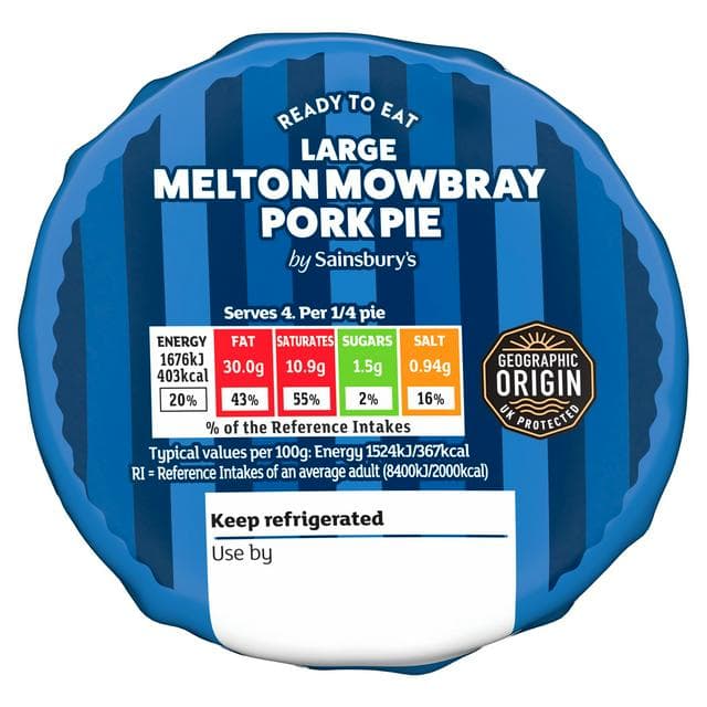 Sainsbury's Large Melton Mowbray Pork Pie 454g - gallery image 1