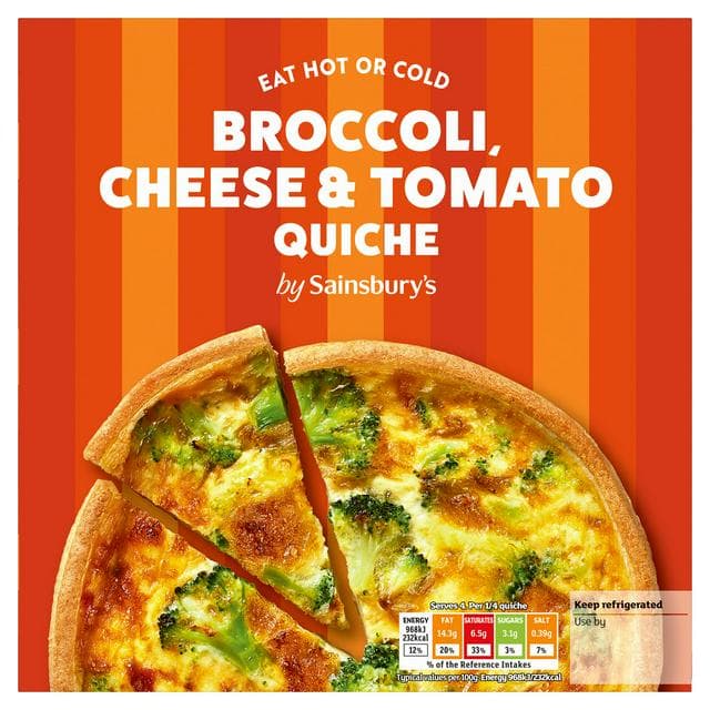 Sainsbury's Broccoli, Tomato & Cheese Quiche 400g - gallery image 1