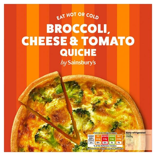 Sainsbury's Broccoli, Tomato & Cheese Quiche 400g - gallery image 1