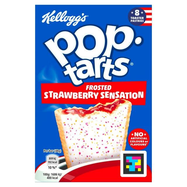 Kellogg's Pop Tarts Strawberry Sensation Breakfast Pastry Snack 8x48g - gallery image 1