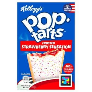 Kellogg's Pop Tarts Strawberry Sensation Breakfast Pastry Snack 8x48g