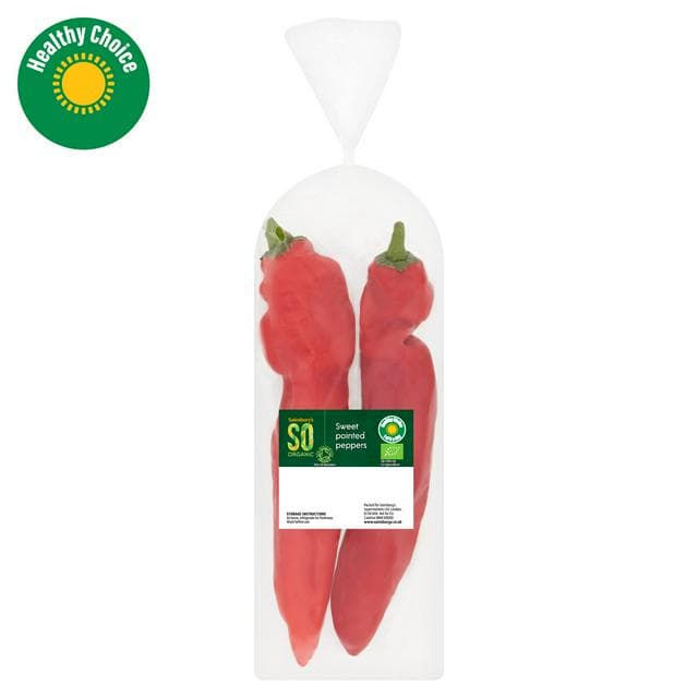 Sainsbury's Sweet Pointed Peppers, SO Organic x2 (Colours May Vary) - gallery image 1