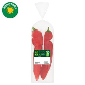 Sainsbury's Sweet Pointed Peppers, SO Organic x2 (Colours May Vary)