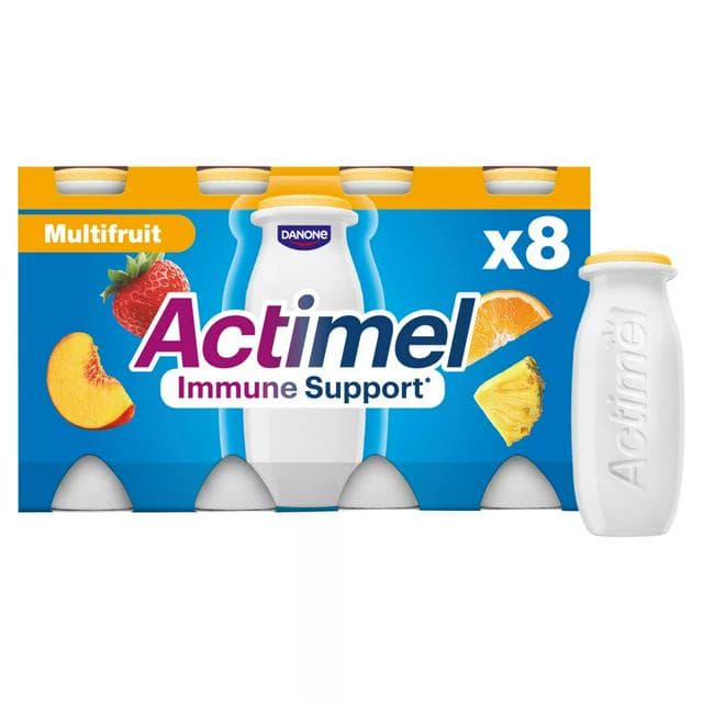 Actimel Multifruit Cultured Yogurt Drink 8x100g - gallery image 1