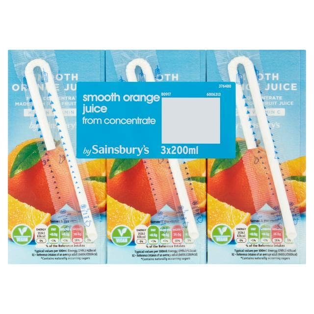 Sainsbury's Pure Orange Juice 3x200ml - gallery image 1