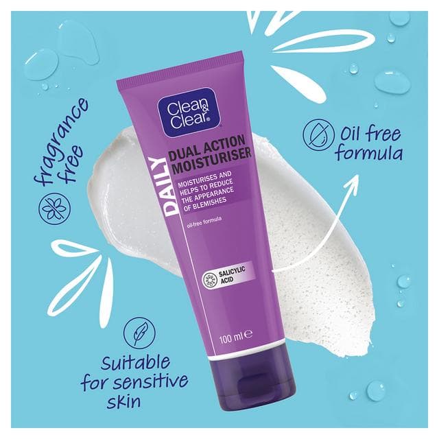 Clean & Clear Dual Action Moisturiser Face Cream 100ml - gallery image 2