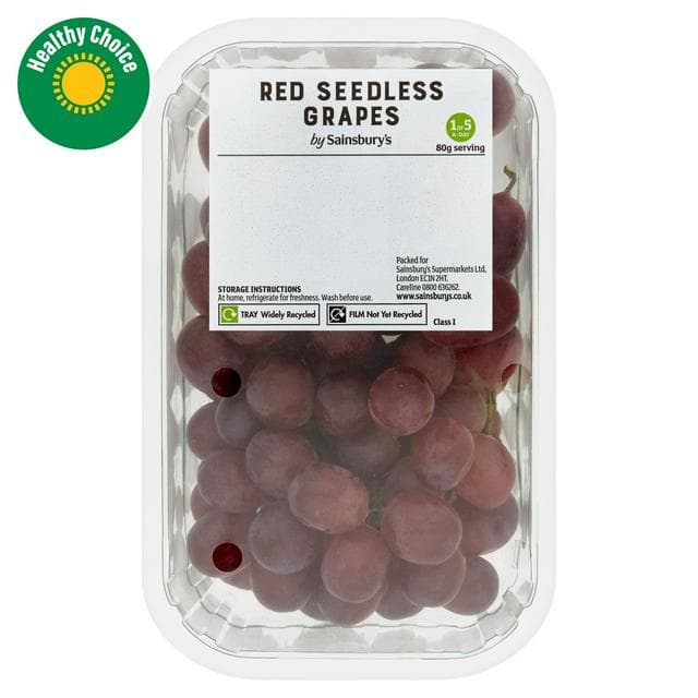 Sainsbury's Red Seedless Grapes 500g - gallery image 1
