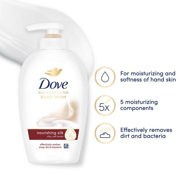 Dove Fine Silk Liquid Caring Hand wash Soap 250ml - gallery image 3