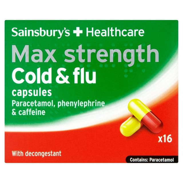 Sainsbury's Max Flu Strength Cold Caps x16 - gallery image 1