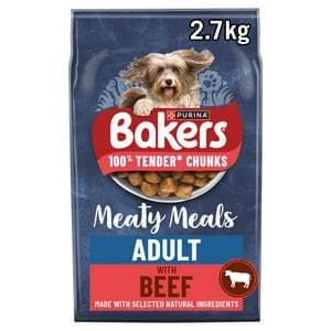 Bakers Meaty Meals Adult Dry Dog Food Beef 2.7kg