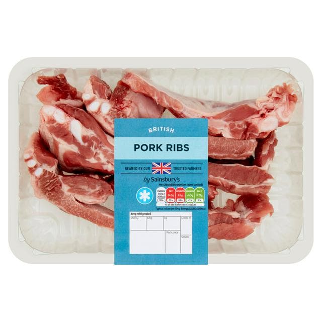 Sainsbury's British Pork Ribs (Approx.750G) - gallery image 1