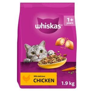 Whiskas 1+ Chicken Complete Adult Dry Cat Food 1.9kg